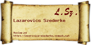 Lazarovics Szederke névjegykártya